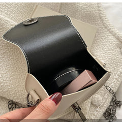 Retro Mini Shoulder Bags For Women Pu Leather Messenger Bag Chain Lipstick Bag