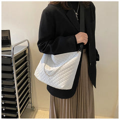 Women Large Capacity Diamond Lattice Tote Shoulder Bag