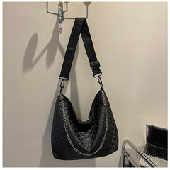 Women Large Capacity Diamond Lattice Tote Shoulder Bag