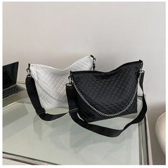 Women Large Capacity Diamond Lattice Tote Shoulder Bag