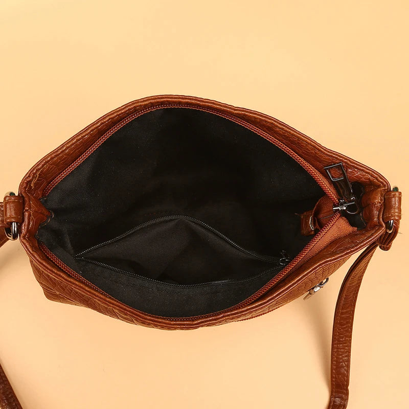 Women's Large Capacity Shoulder Bag Pu Leather Handbag Vintage Crossbody