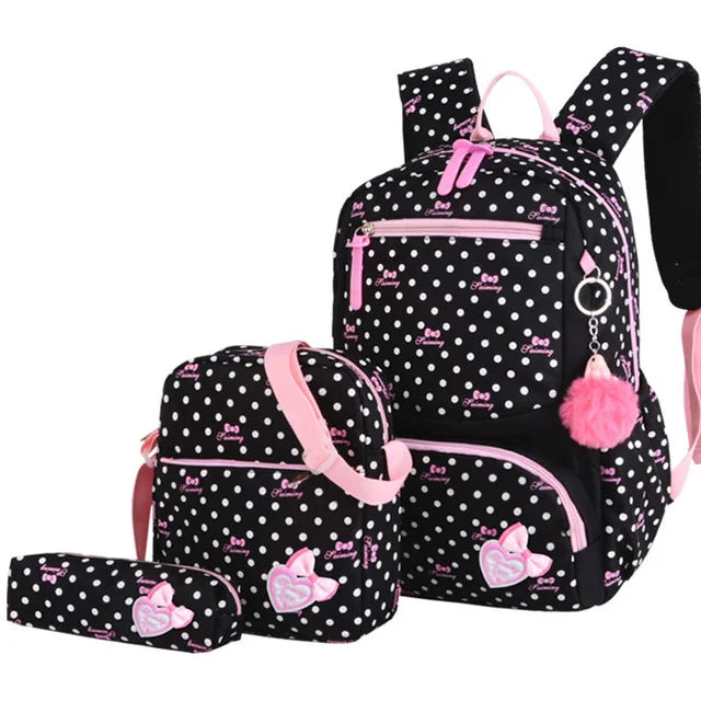 3pcs Printing School Bags Kids Backpack for Girls Student Mochila Sac