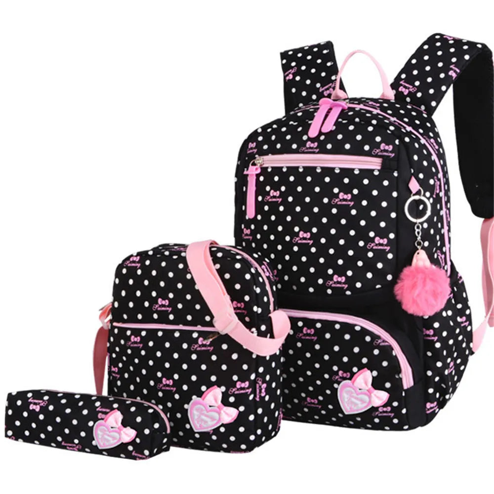 3pcs Printing School Bags Kids Backpack for Girls Student Mochila Sac