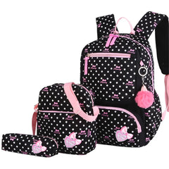 3pcs Printing School Bags Kids Backpack for Girls Student Mochila Sac