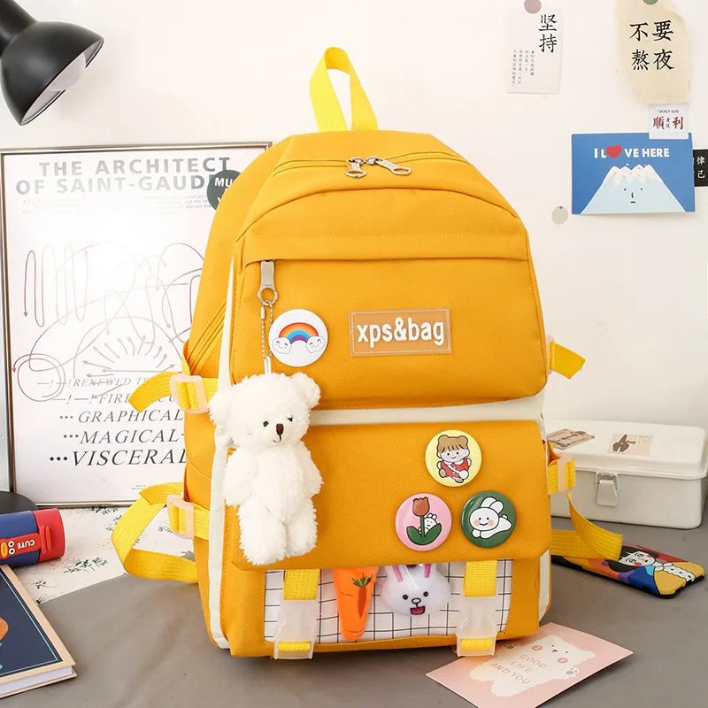 4pcs set school bags for girls and boys