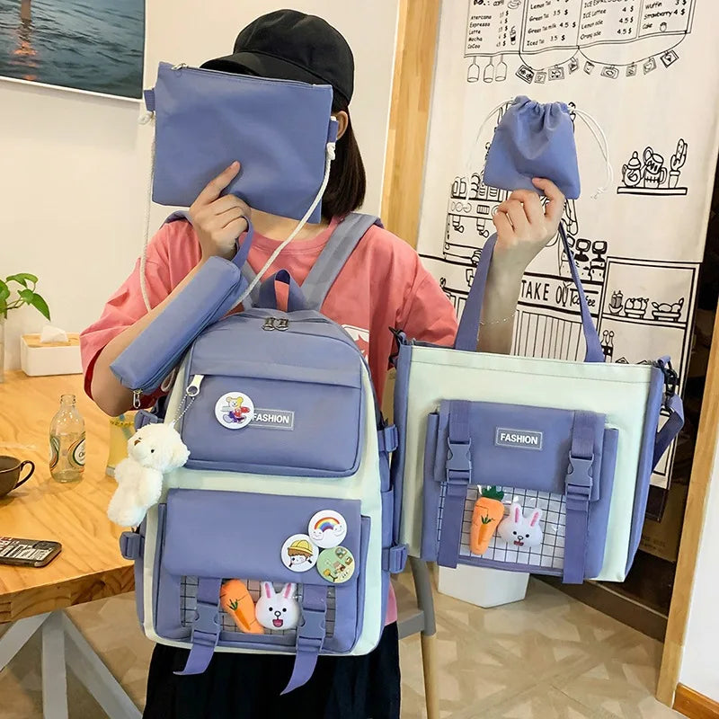 4pcs set school bags for girls and boys