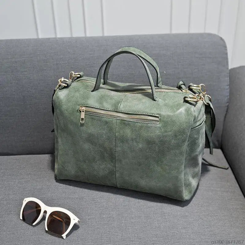 Nubuck Leather Shoulder Bag Vintage Crossbody Motorcycle Bag