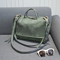 Nubuck Leather Shoulder Bag Vintage Crossbody Motorcycle Bag