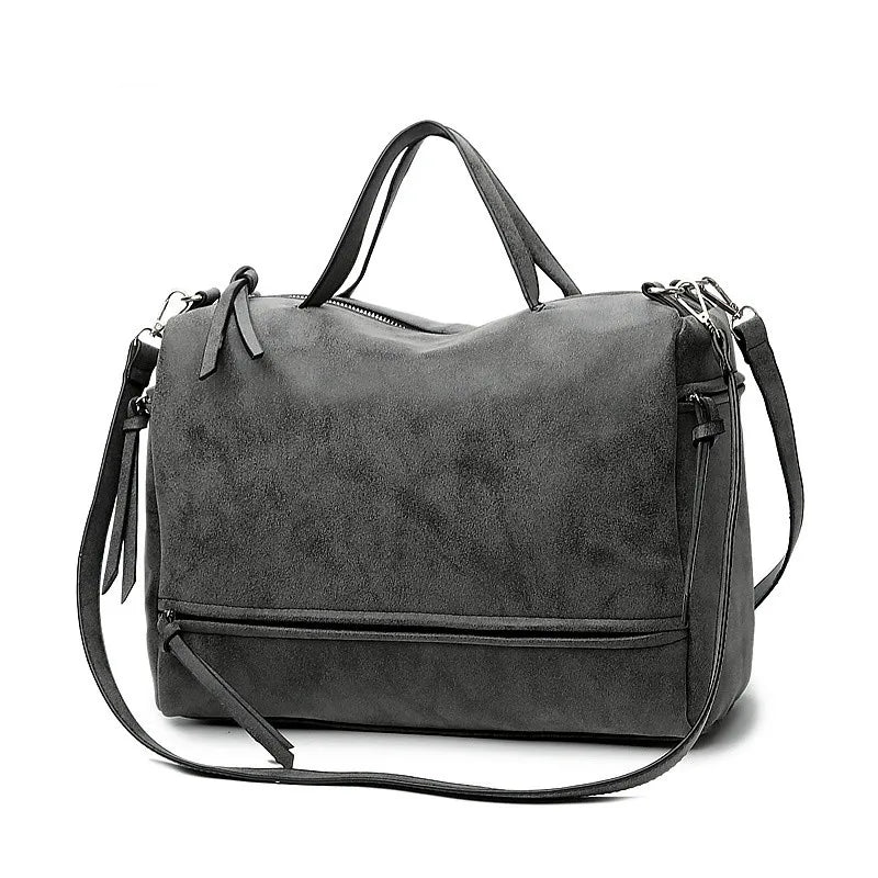 Nubuck Leather Shoulder Bag Vintage Crossbody Motorcycle Bag