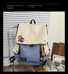 Large Capacity Backpack Contrast College Students Personality Schoolbag Women