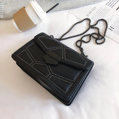 Women's Chain Shoulder Small Square Bag Soft Leather Messenger Bags