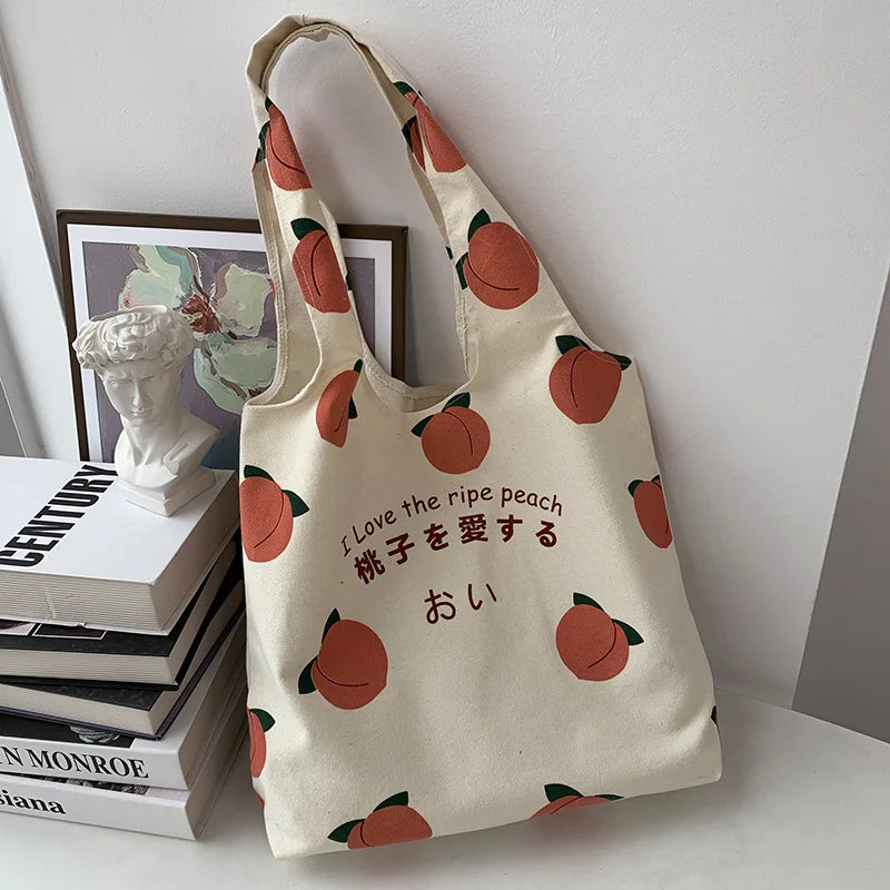 Large Capacity Women's Canvas Shoulder Bag for School