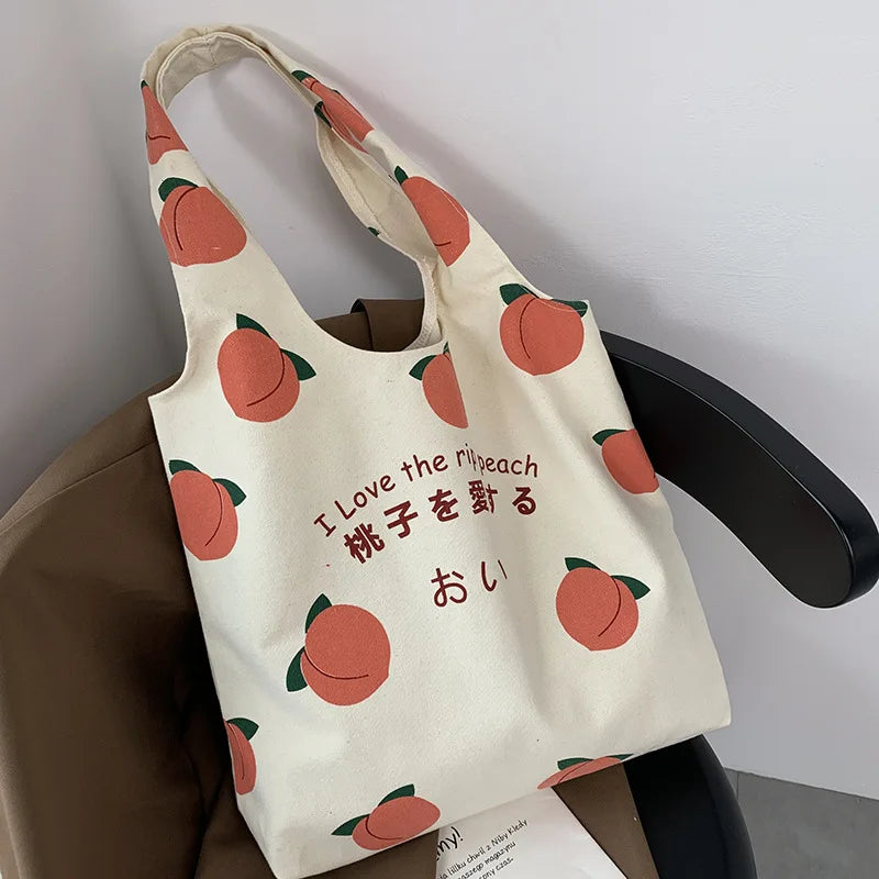 Large Capacity Women's Canvas Shoulder Bag for School