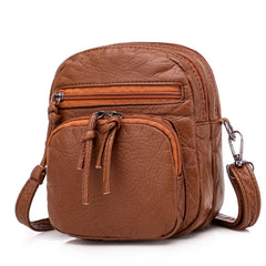 Women's Small Leather Shoulder Bag Multi-layer Phone Bag