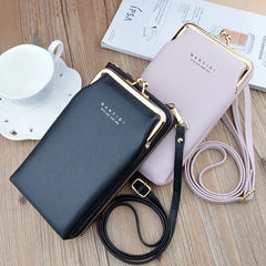Women's Leather Phone Wallet Crossbody Bag