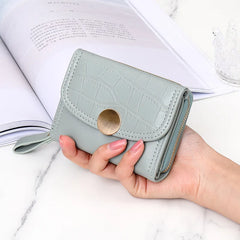 Women's Crocodile Wallet with Zipper Closure