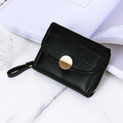 Women's Crocodile Wallet with Zipper Closure