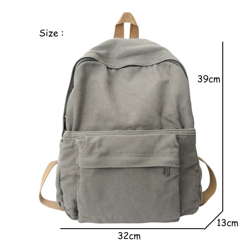 Canvas Women Backpack Student Rucksack Female Travel Bag