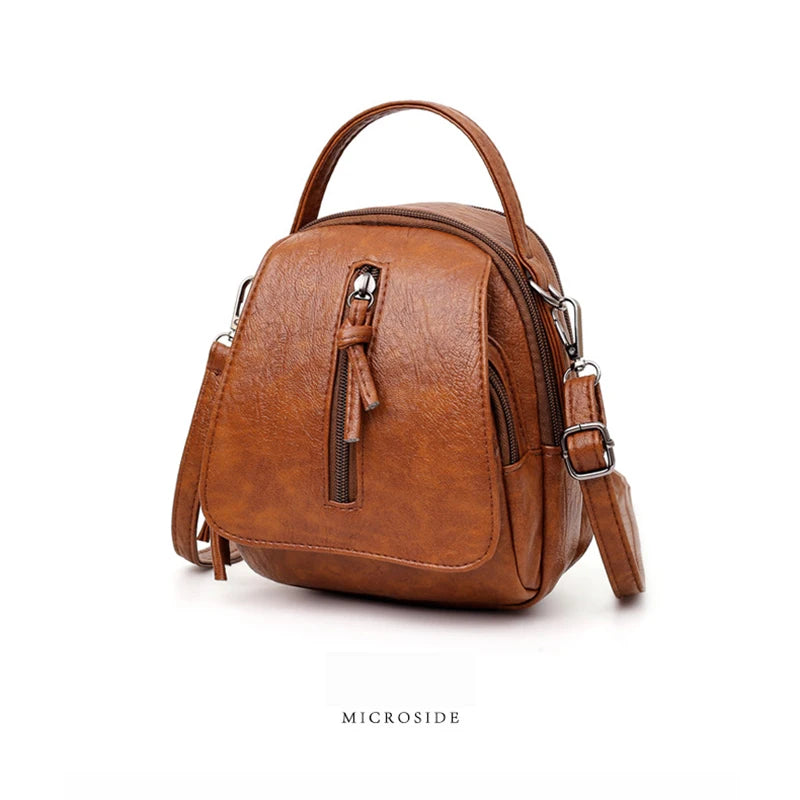 Vintage Soft Leather Shoulder Bag Large Capacity