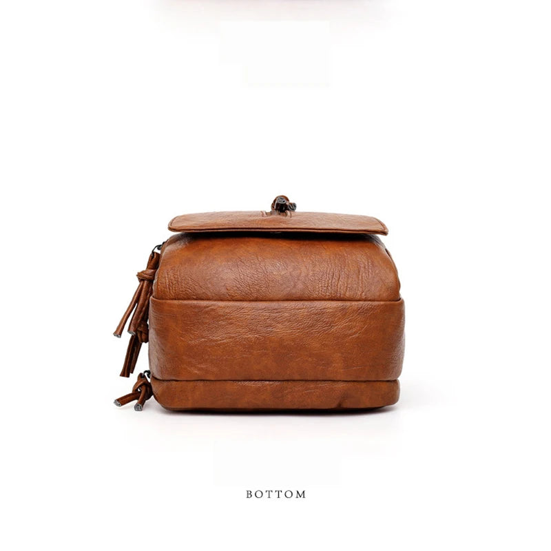 Vintage Soft Leather Shoulder Bag Large Capacity