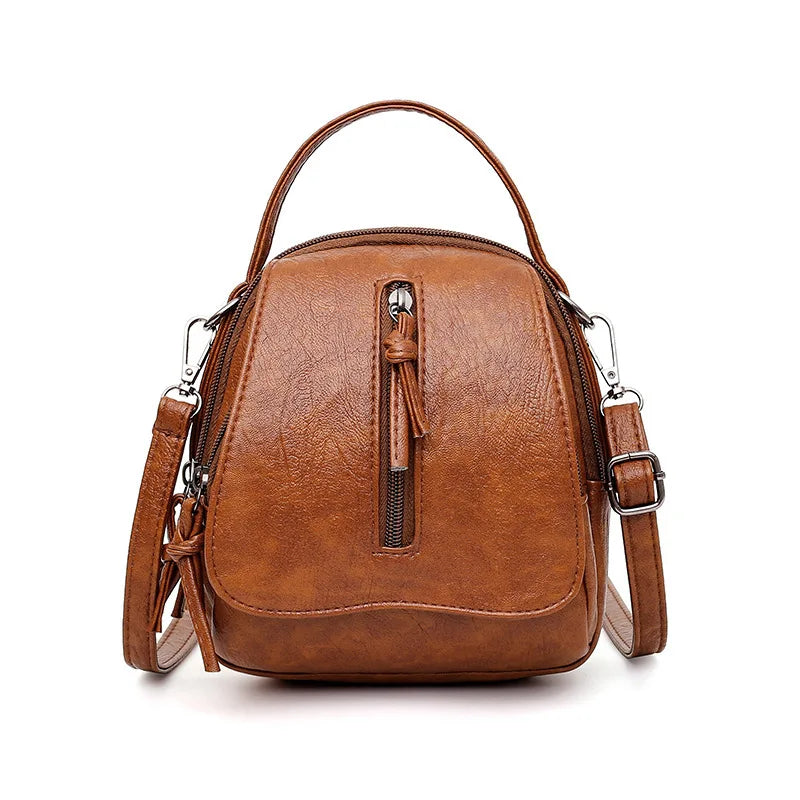 Vintage Soft Leather Shoulder Bag Large Capacity