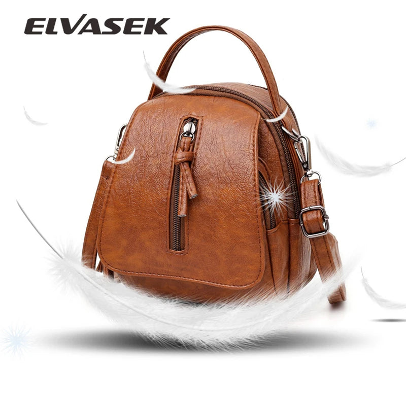 Vintage Soft Leather Shoulder Bag Large Capacity