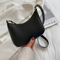 Retro Solid PU Leather Women's Shopping Bag Handbags Shoulder Underarm Bag