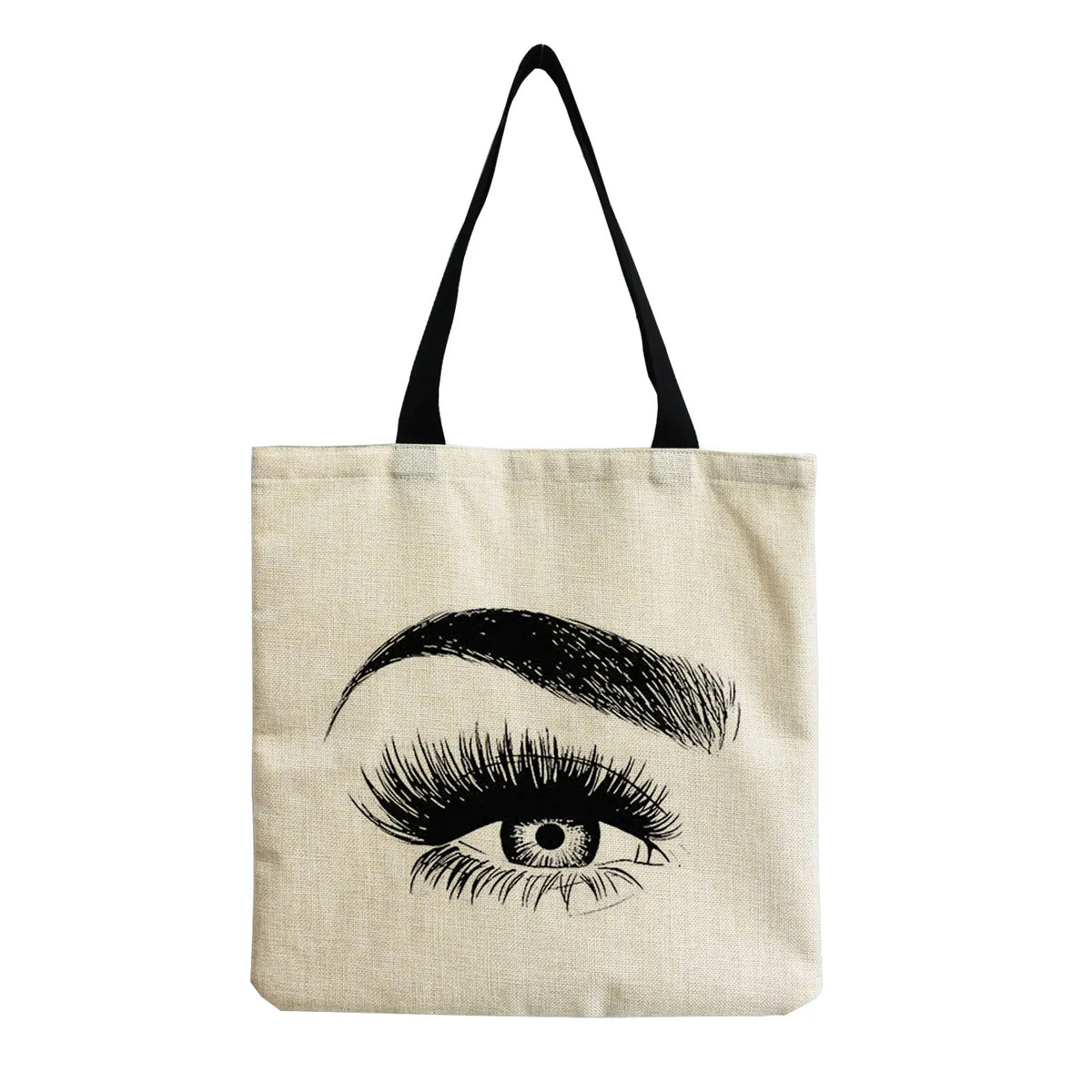 Eco-Friendly Portable Art Eyelashes Print Teacher Gift Tote Bag