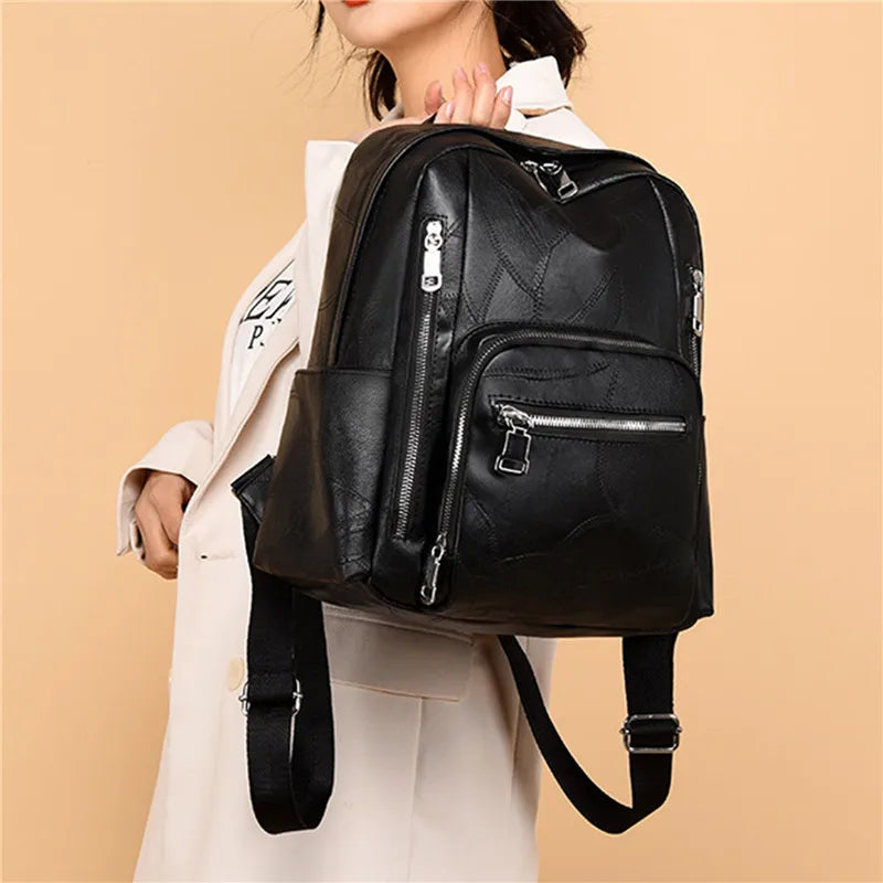 Leather Backpack for Women High Quality Shoulder Bag