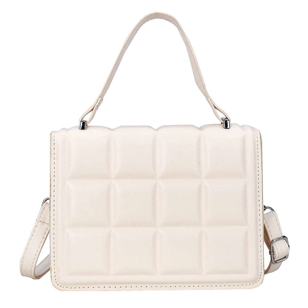 Checkered Printing Shoulder Bags Flap Messenger Bags Female PU Leather