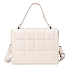 Checkered Printing Shoulder Bags Flap Messenger Bags Female PU Leather