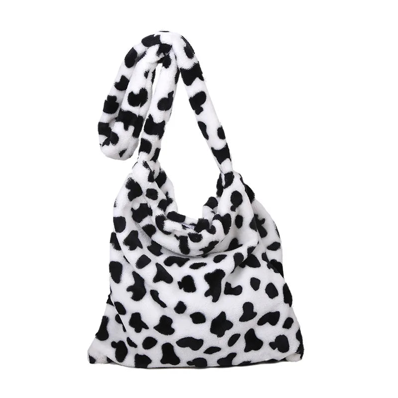 Cow Pattern Shoulder Bag Women Tote Handbag