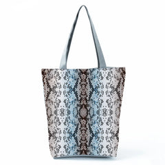 Snakeskin Pattern Women Tote Handbags Large Capacity Ladies Shoulder Bags