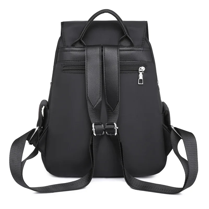 Diamond Lattice Oxford Backpack for Women Embroidery Threads Female Travel Bag