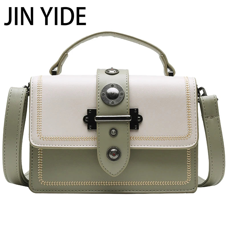 Rivet Should Bag High PU Leather Casual Tote