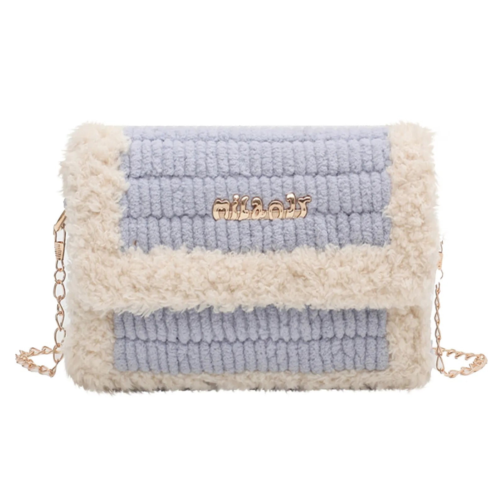 Wool Women's Chain Tote Handbag Shoulder Bag Purses DIY