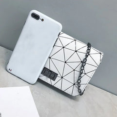 Geometric Printing Shoulder Bag Daily Crossbody Chain Handbag