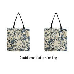Floral Porcelain Geometry Shoulder Bag Ladies Casual Book Tote