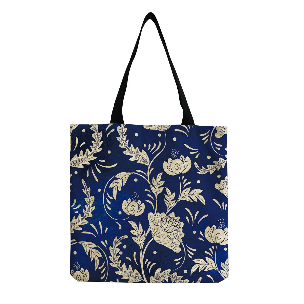 Floral Porcelain Geometry Shoulder Bag Ladies Casual Book Tote