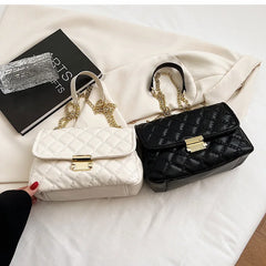 PU Leather Handbags for Women Shoulder Bags Female Soft Diamond Lattice Thread