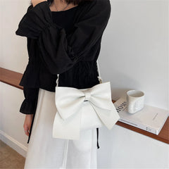 Women's Bow Underarm Bag Leather Shoulder Messenger Bags for Women Lady Purses