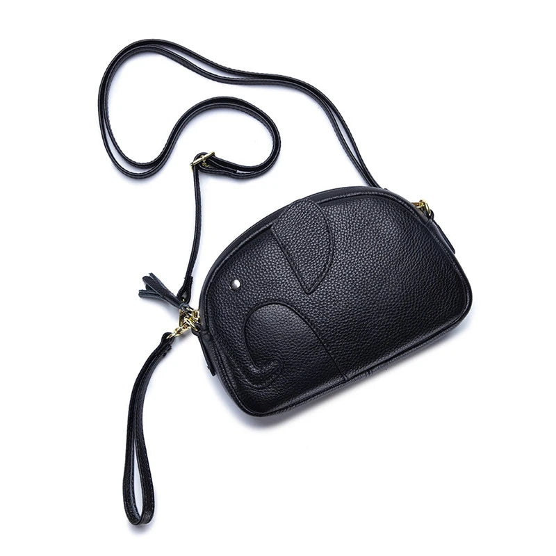 Elephant Small Shoulder Bag Girl Messenger Bag Female Cow Leather Handbags Cross