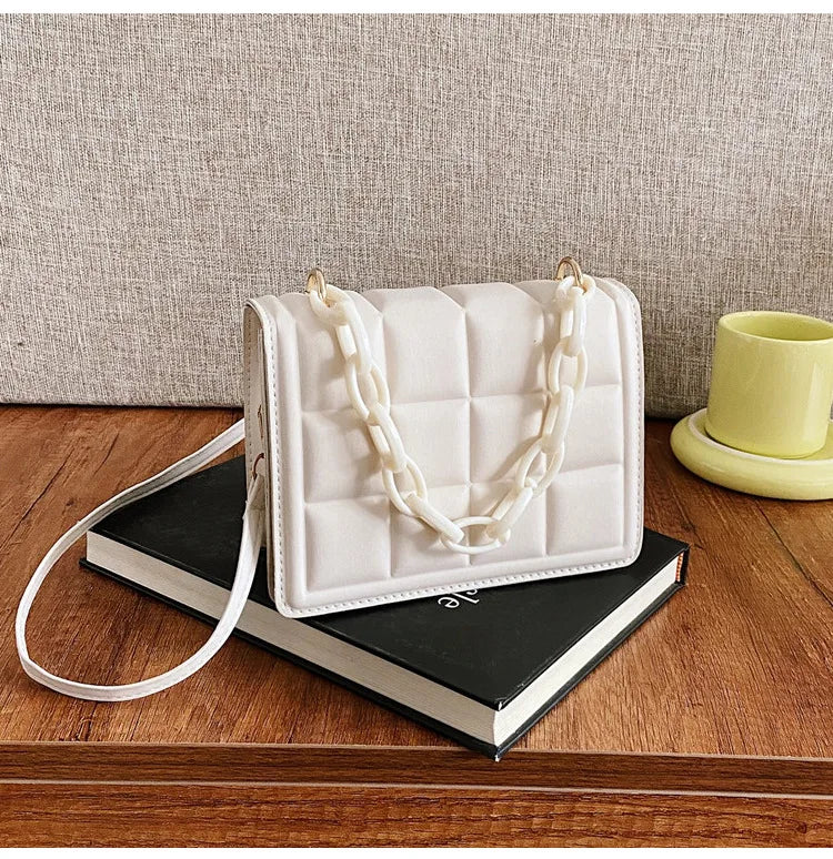 Embossed Flap Crossbody Bag Mini Handbag for Women