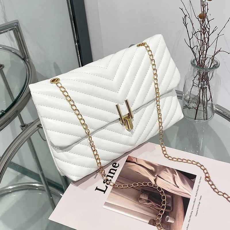 Embroidered Wave Pattern Women's Handbag Shoulder Crossbody Bag