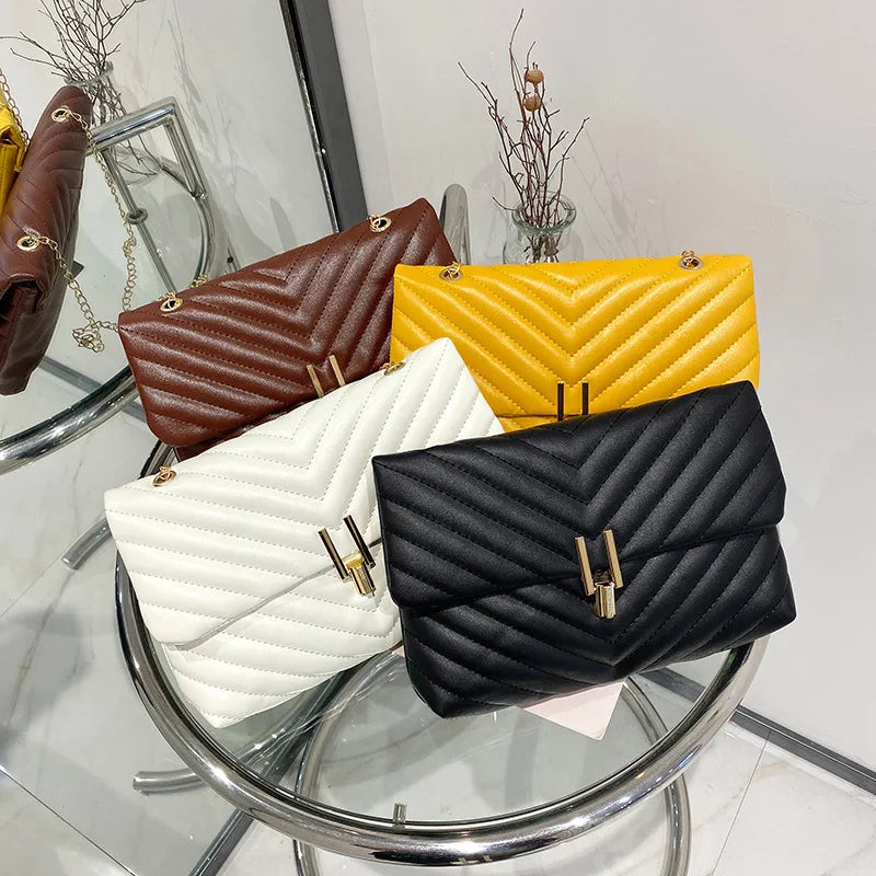 Embroidered Wave Pattern Women's Handbag Shoulder Crossbody Bag