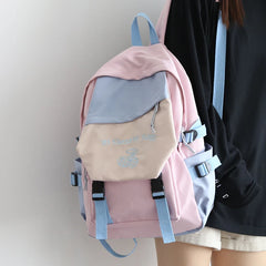 Girl's Embroidered Schoolbag, Junior Student Backpack