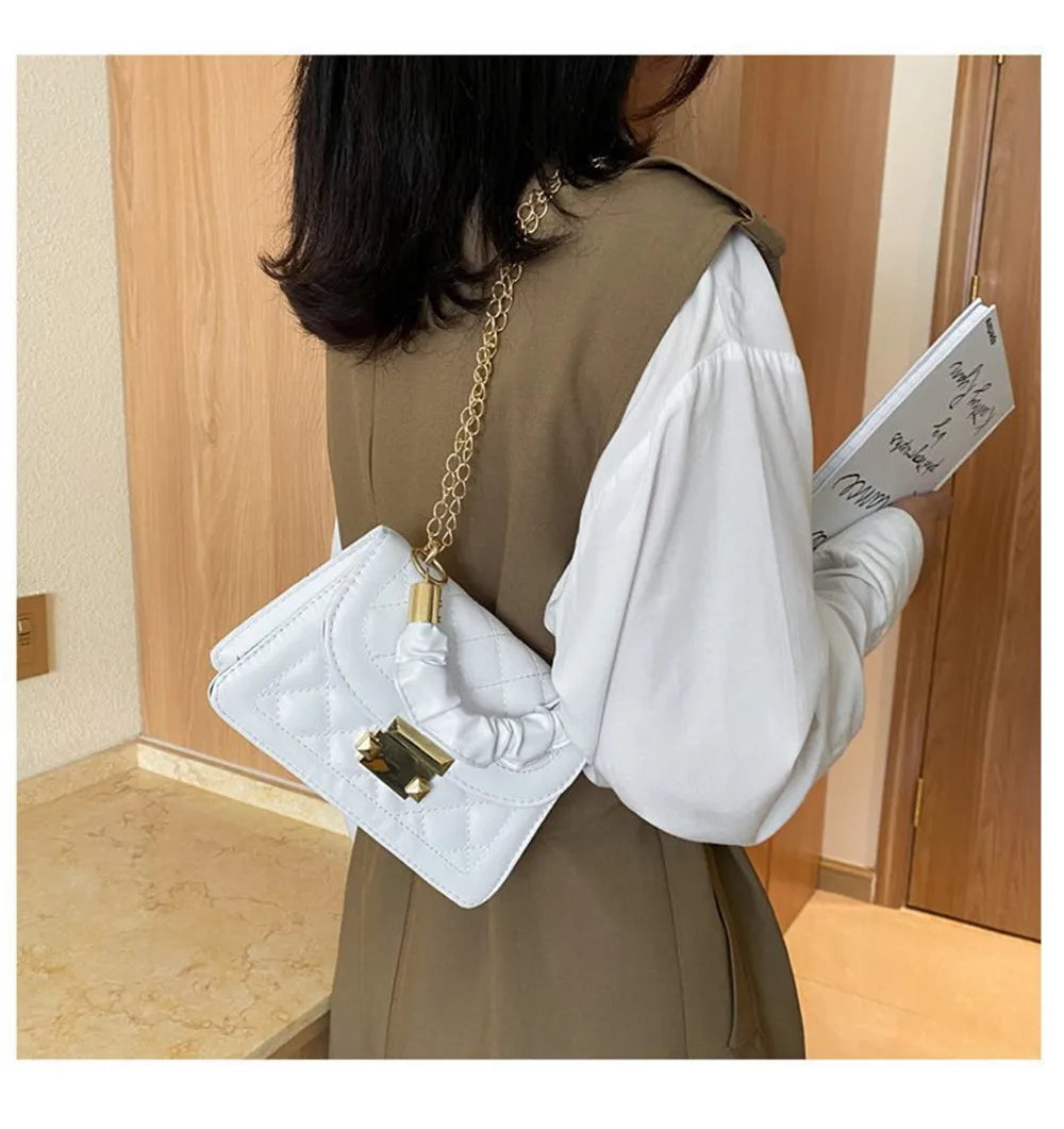 Embroidery Thread Chain Crossbody Bag Women Shoulder Handbag