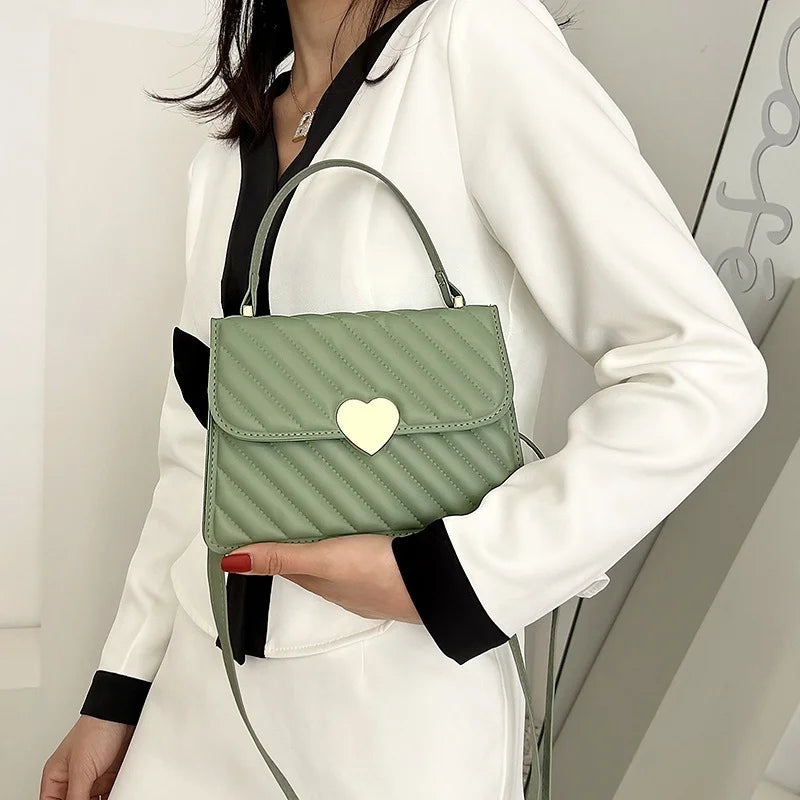 Embroidery Thread Crossbody Bag PU Leather Tote