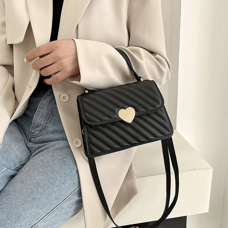 Embroidery Thread Crossbody Bag PU Leather Tote