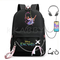 Encanto USB Backpack School Bag Laptop Rucksack Women Men Backbag